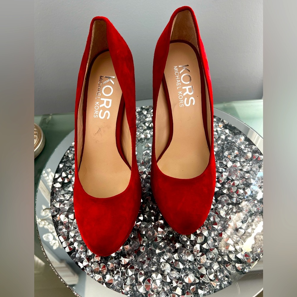 Michael Kors, red suede heels